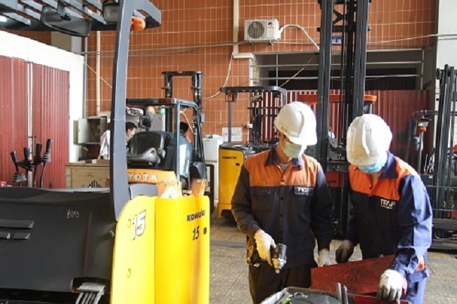 xe nâng điện không chạy
