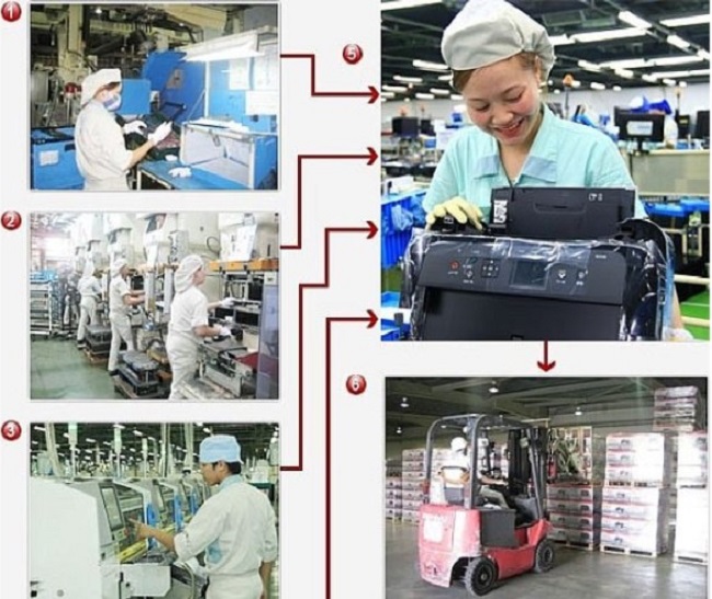 Ứng dụng của xe nâng dầu Komatsu tại nhà máy Canon