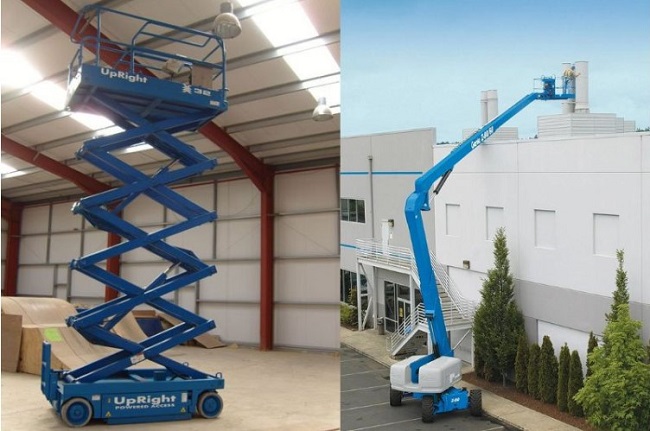 Các điểm khác nhau giữa xe Boom Lift và xe Scissor Lift 